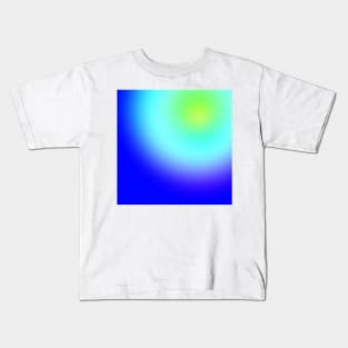 Blue green abstract yellow art Kids T-Shirt